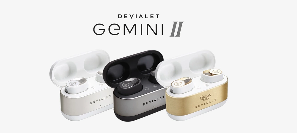Devialet Gemini II vezeték nélküli fülhallgató – adaptív zajszűrés, titánmeghajtó, 22 órás üzemidő és Bluetooth 5.2 kapcsolat.